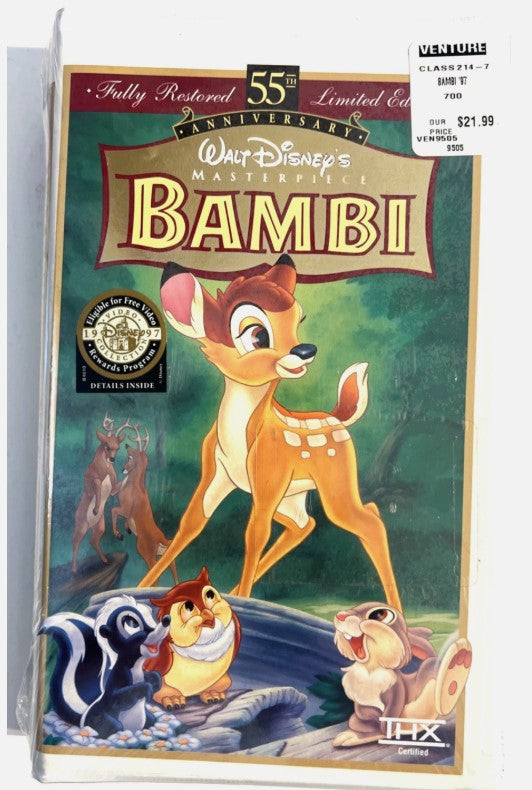 Disney Bambi VHS – 55th Anniversary Masterpiece Edition (1997) – Factory Sealed, THX Certified