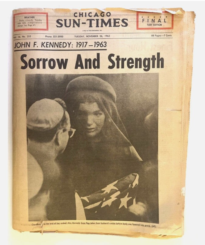 Chicago Sun-Times “Sorrow and Strength” – JFK Assassination Newspaper (Nov 23, 1963)