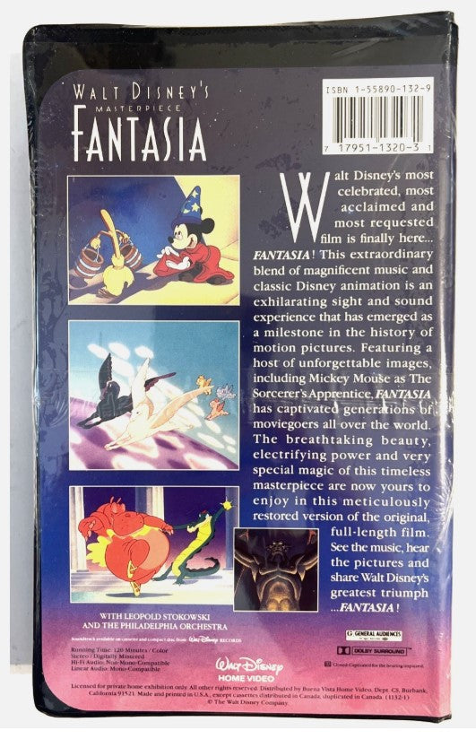 Disney Fantasia VHS – Masterpiece Collection – Factory Sealed – 1991 Venture Sticker