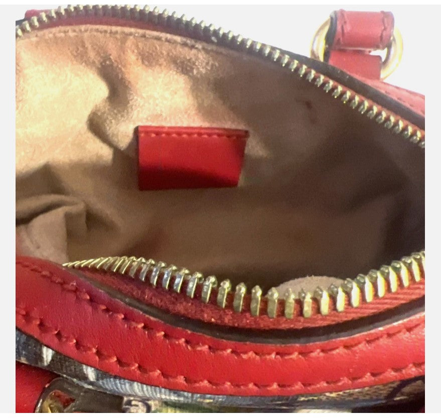 Gucci Blooms GG Supreme Boston Bag – Red Leather Trim – Authentic – EUC