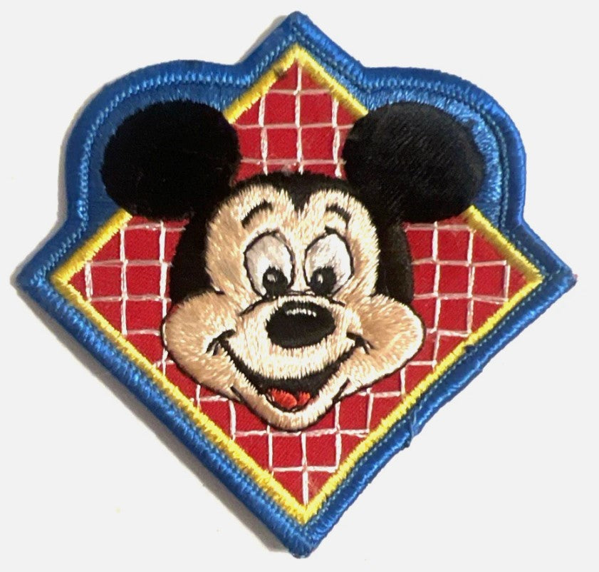 Vintage Disney Mickey Mouse Embroidered Patch + Pocahontas Pressed Penny Souvenir Set (1990s)