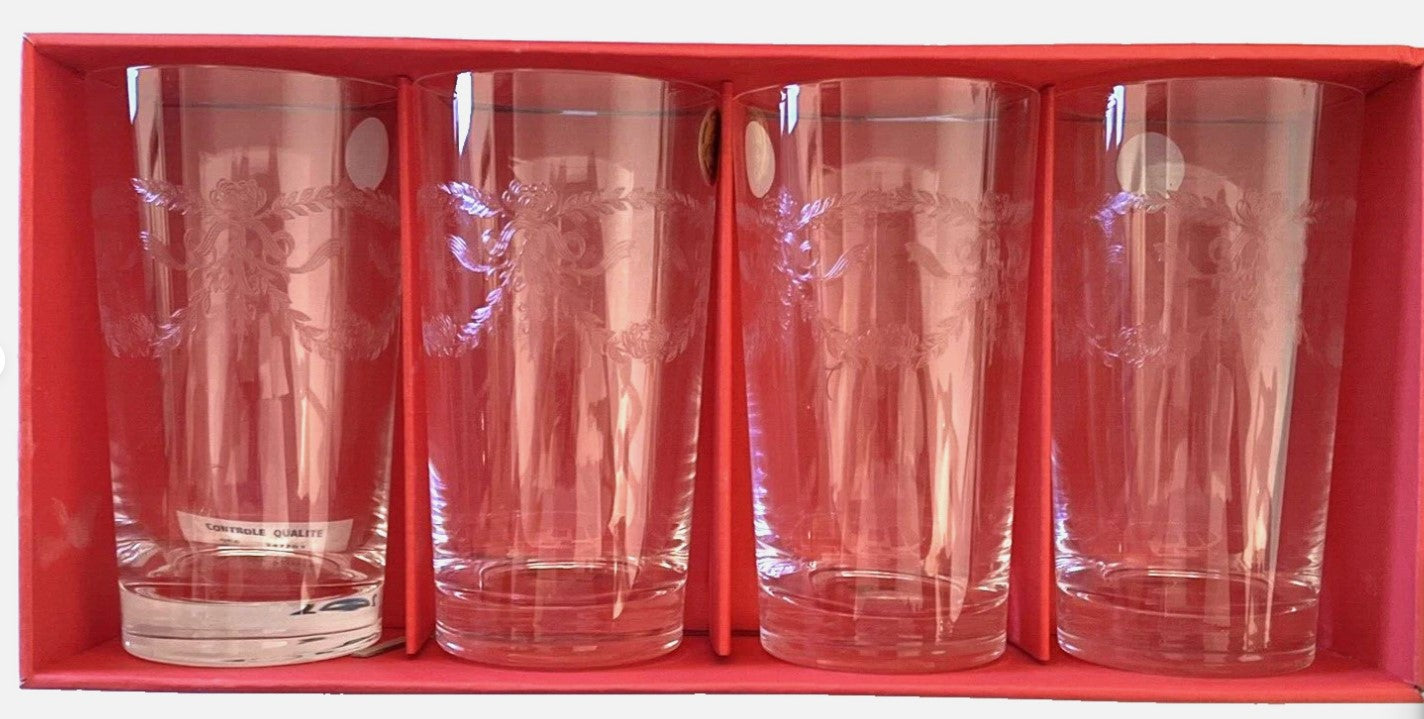 D'Arques Amboise Crystal Highball Glasses – Set of 4, Vintage France, Original Box