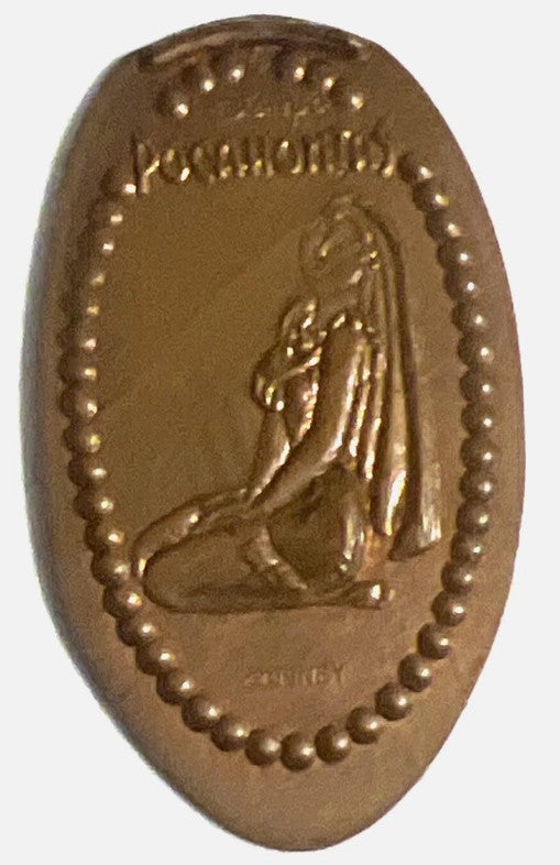 Vintage Disney Mickey Mouse Embroidered Patch + Pocahontas Pressed Penny Souvenir Set (1990s)