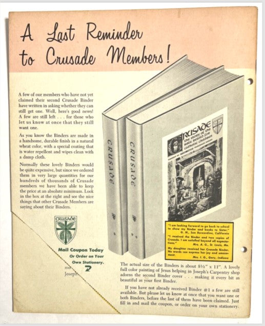 1955 Crusade Bible Stories for Catholic Children Lot of 7 Booklets Mary